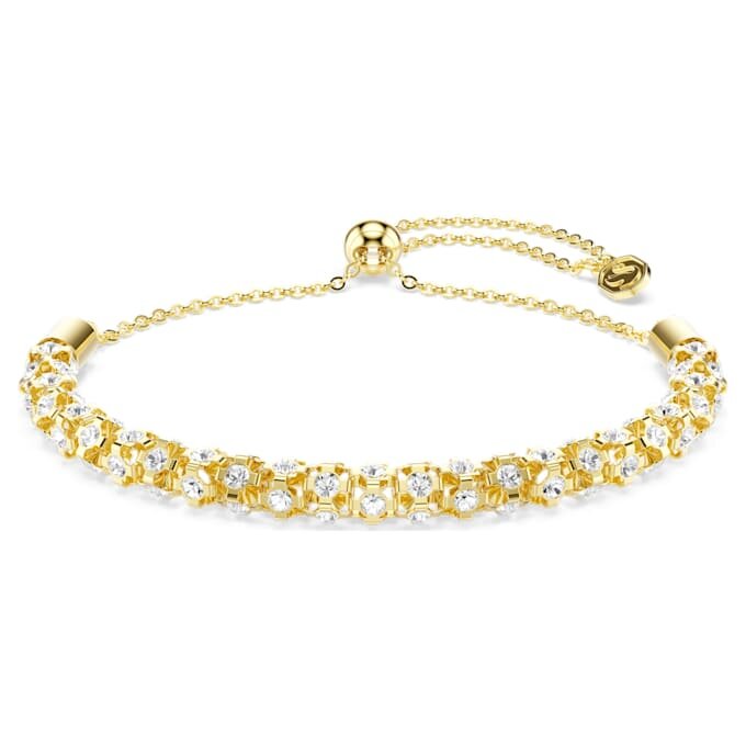 Pulseira Dextera com corte redondo, branca, acabamento dourado Pulseira Dextera com corte redondo, branca, acabamento dourado