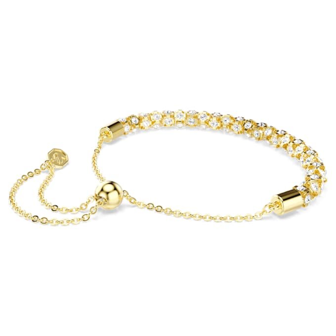 Pulseira Dextera com corte redondo, branca, acabamento dourado Pulseira Dextera com corte redondo, branca, acabamento dourado