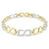 Pulseira Dextera com corte redondo, branca, acabamento em metais mistos Pulseira Dextera com corte redondo, branca, acabamento em metais mistos