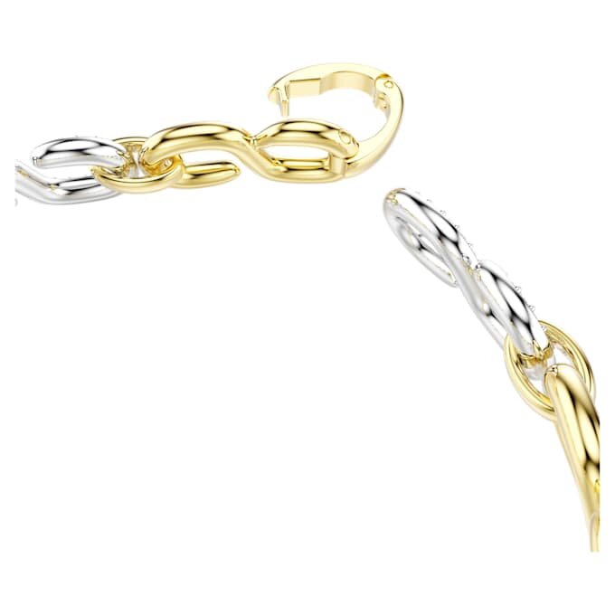 Pulseira Dextera com corte redondo, branca, acabamento em metais mistos Pulseira Dextera com corte redondo, branca, acabamento em metais mistos