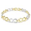 Pulseira Dextera com corte redondo, branca, acabamento em metais mistos Pulseira Dextera com corte redondo, branca, acabamento em metais mistos