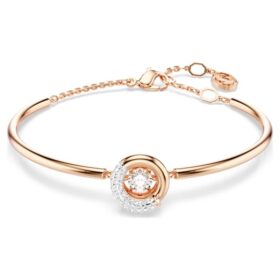Pulseira Dextera com corte redondo, branca, banhada a ouro rosa