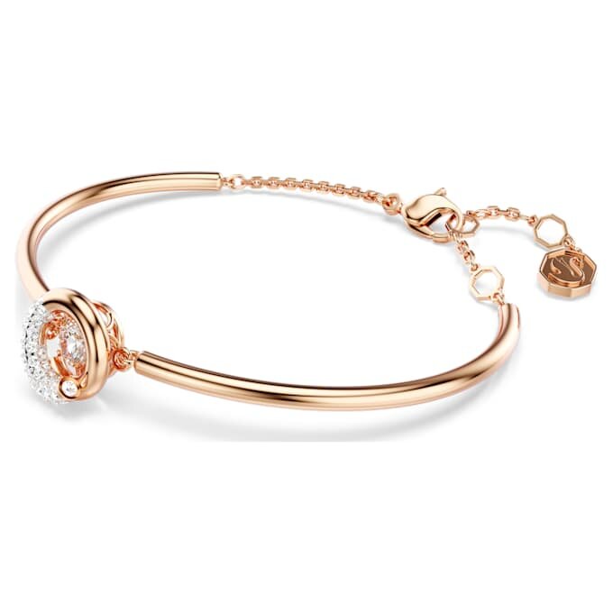 Pulseira Dextera com corte redondo, branca, banhada a ouro rosa Pulseira Dextera com corte redondo, branca, banhada a ouro rosa
