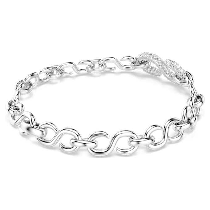 Pulseira Dextera com corte redondo, branca, banhada a ródio Pulseira Dextera com corte redondo, branca, banhada a ródio
