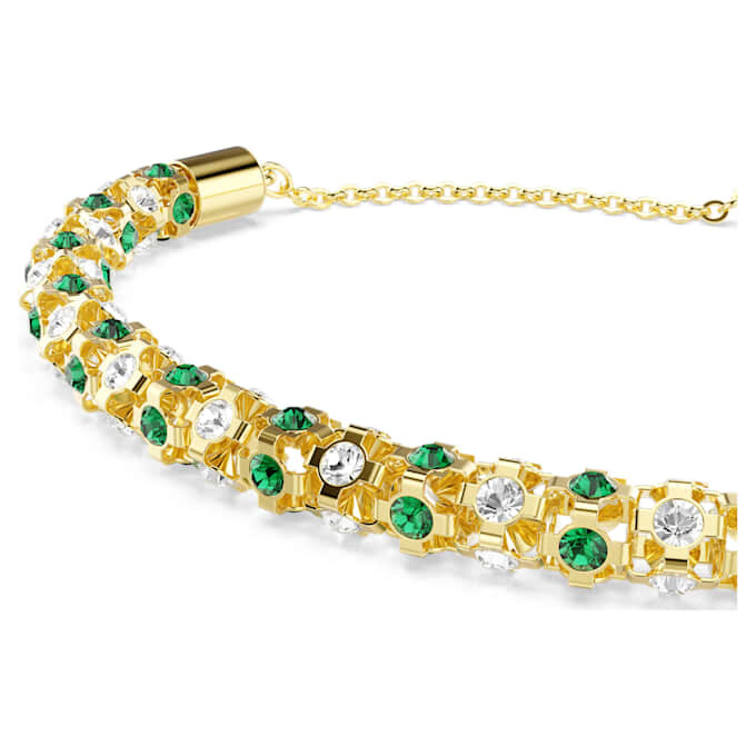 Pulseira Dextera com corte redondo, verde, acabamento dourado Pulseira Dextera com corte redondo, verde, acabamento dourado
