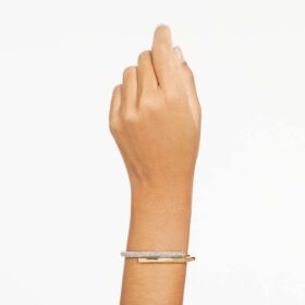 Pulseira Dextera com fecho magnético, branca, banhada a dourado