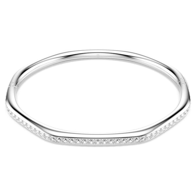 Pulseira Dextera em forma de octógono, corte redondo, branca, banhada a ródio Pulseira Dextera em forma de octógono, corte redondo, branca, banhada a ródio