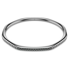 Pulseira Dextera em forma de octógono, corte redondo, branca, banhada a ruténio Pulseira Dextera em forma de octógono, corte redondo, branca, banhada a ruténio
