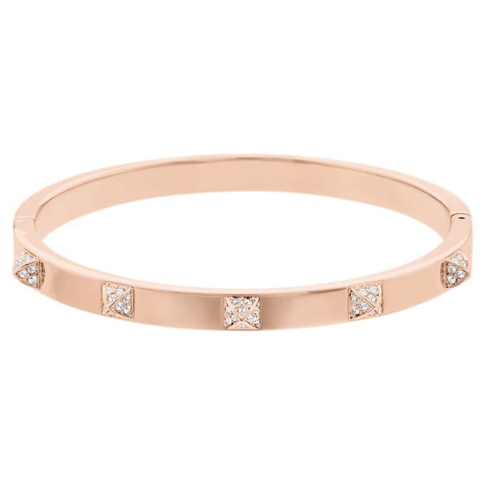 Pulseira Dextera Pavé, Branca, com banho em tom de ouro rosa Pulseira Dextera Pavé, Branca, com banho em tom de ouro rosa