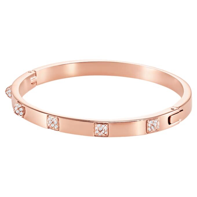 Pulseira Dextera Pavé, Branca, com banho em tom de ouro rosa Pulseira Dextera Pavé, Branca, com banho em tom de ouro rosa