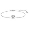 Pulseira Eternity com diamantes cultivados em laboratório, 0,5 ct no total, em forma de coração, prata esterlina