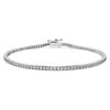 Pulseira Eternity Tennis com diamantes cultivados em laboratório, 1,5 Ct no total, forma redonda, ouro branco de 14K Pulseira Eternity Tennis com diamantes cultivados em laboratório, 1,5 Ct no total, forma redonda, ouro branco de 14K