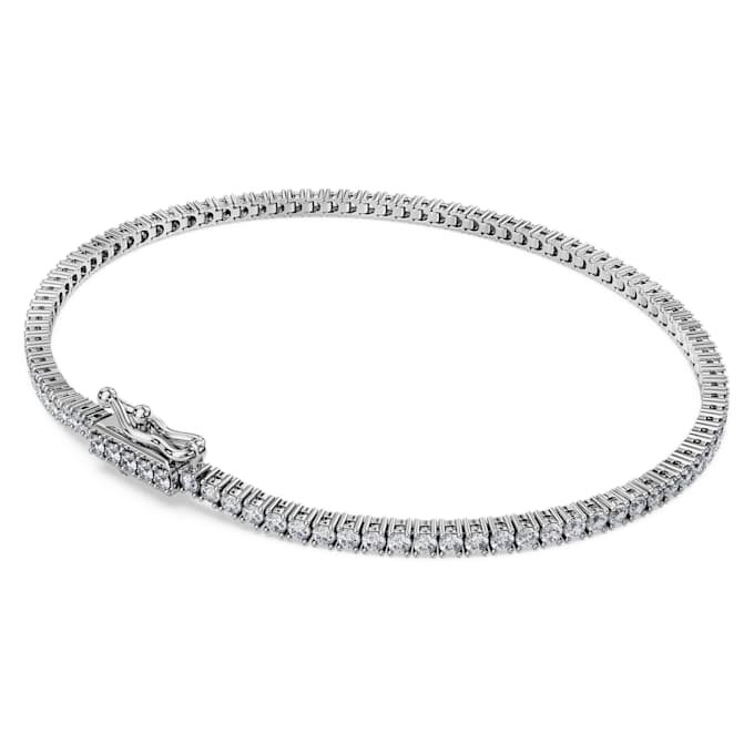 Pulseira Eternity Tennis com diamantes cultivados em laboratório, 1,5 Ct no total, forma redonda, ouro branco de 14K Pulseira Eternity Tennis com diamantes cultivados em laboratório, 1,5 Ct no total, forma redonda, ouro branco de 14K