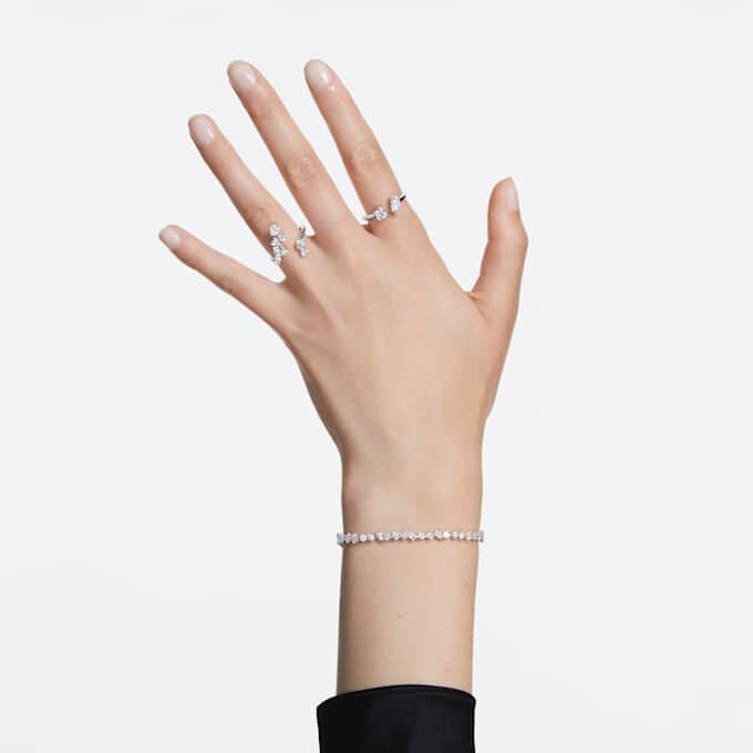 Pulseira Galaxy Tennis com diamantes cultivados em laboratório, 5 Ct Tw, formas variadas, ouro branco de 14K Pulseira Galaxy Tennis com diamantes cultivados em laboratório, 5 Ct Tw, formas variadas, ouro branco de 14K