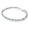 Pulseira Galaxy Tennis com diamantes cultivados em laboratório, 5 Ct Tw, formas variadas, ouro branco de 14K Pulseira Galaxy Tennis com diamantes cultivados em laboratório, 5 Ct Tw, formas variadas, ouro branco de 14K