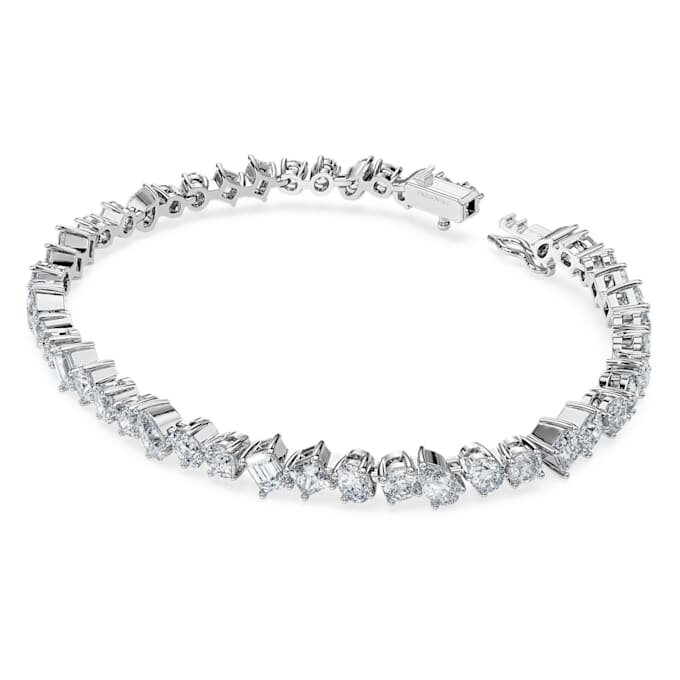 Pulseira Galaxy Tennis com diamantes cultivados em laboratório, 5 Ct Tw, formas variadas, ouro branco de 14K Pulseira Galaxy Tennis com diamantes cultivados em laboratório, 5 Ct Tw, formas variadas, ouro branco de 14K