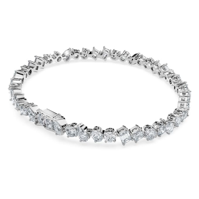Pulseira Galaxy Tennis com diamantes cultivados em laboratório, 5 Ct Tw, formas variadas, ouro branco de 14K Pulseira Galaxy Tennis com diamantes cultivados em laboratório, 5 Ct Tw, formas variadas, ouro branco de 14K