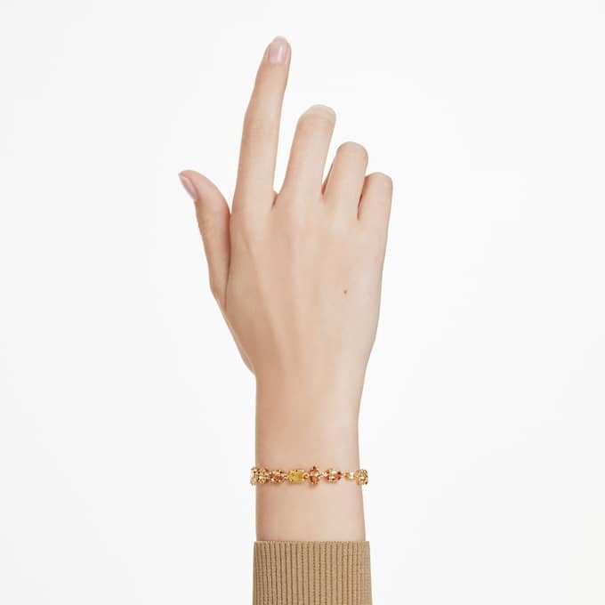 Pulseira Gema com cortes mistos, amarela, banhada a ouro Pulseira Gema com cortes mistos, amarela, banhada a ouro