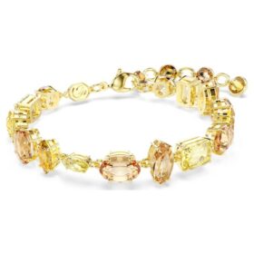 Pulseira Gema com cortes mistos, amarela, banhada a ouro Pulseira Gema com cortes mistos, amarela, banhada a ouro
