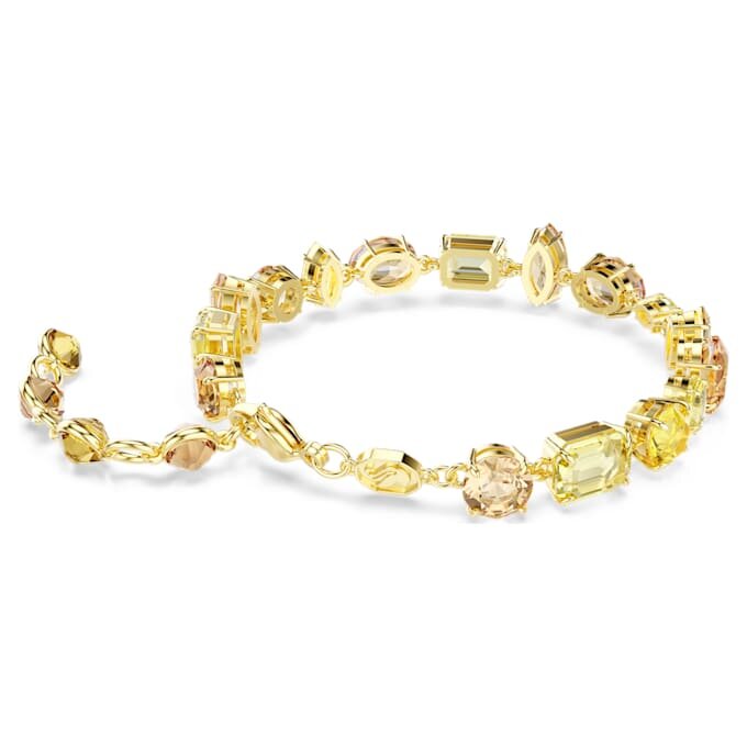 Pulseira Gema com cortes mistos, amarela, banhada a ouro Pulseira Gema com cortes mistos, amarela, banhada a ouro