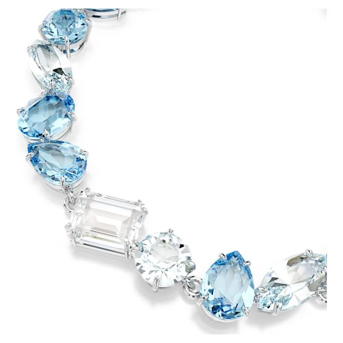 Pulseira Gema com cortes mistos, azul, banhada a ródio Pulseira Gema com cortes mistos, azul, banhada a ródio