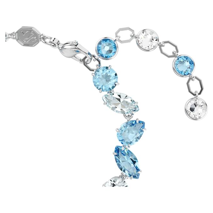 Pulseira Gema com cortes mistos, azul, banhada a ródio Pulseira Gema com cortes mistos, azul, banhada a ródio