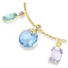 Pulseira Gema com cortes mistos, cristais pendentes, multicolorida, banhada a dourado Pulseira Gema com cortes mistos, cristais pendentes, multicolorida, banhada a dourado