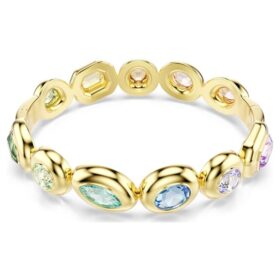 Pulseira Gema com cortes mistos, multicolorida, banhada a ouro Pulseira Gema com cortes mistos, multicolorida, banhada a ouro