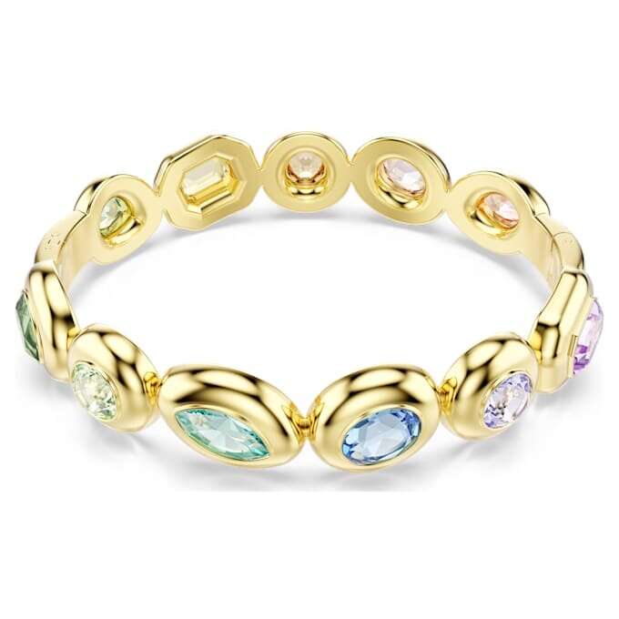 Pulseira Gema com cortes mistos, multicolorida, banhada a ouro Pulseira Gema com cortes mistos, multicolorida, banhada a ouro