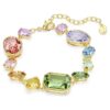 Pulseira Gema com cortes mistos, multicolorida, banhada a ouro Pulseira Gema com cortes mistos, multicolorida, banhada a ouro