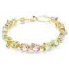 Pulseira Gema com cortes mistos, multicolorida, banhada a ouro Pulseira Gema com cortes mistos, multicolorida, banhada a ouro