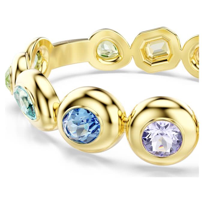 Pulseira Gema com cortes mistos, multicolorida, banhada a ouro Pulseira Gema com cortes mistos, multicolorida, banhada a ouro