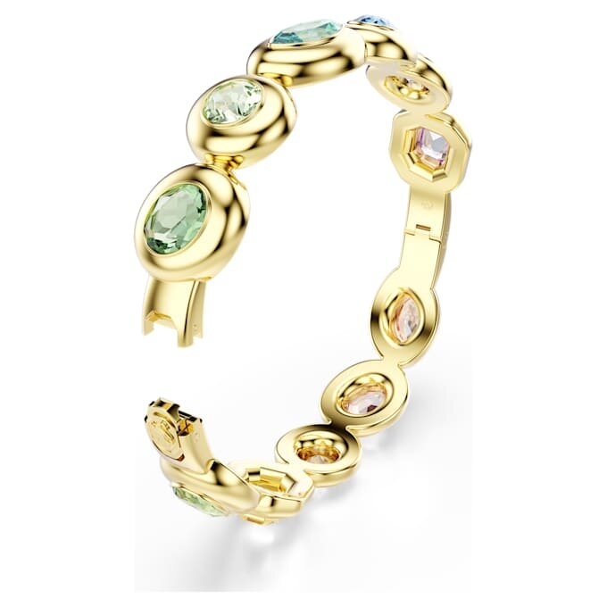 Pulseira Gema com cortes mistos, multicolorida, banhada a ouro Pulseira Gema com cortes mistos, multicolorida, banhada a ouro