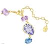 Pulseira Gema com cortes mistos, multicolorida, banhada a ouro Pulseira Gema com cortes mistos, multicolorida, banhada a ouro