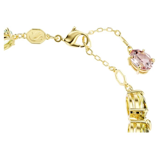 Pulseira Gema com cortes mistos, multicolorida, banhada a ouro Pulseira Gema com cortes mistos, multicolorida, banhada a ouro