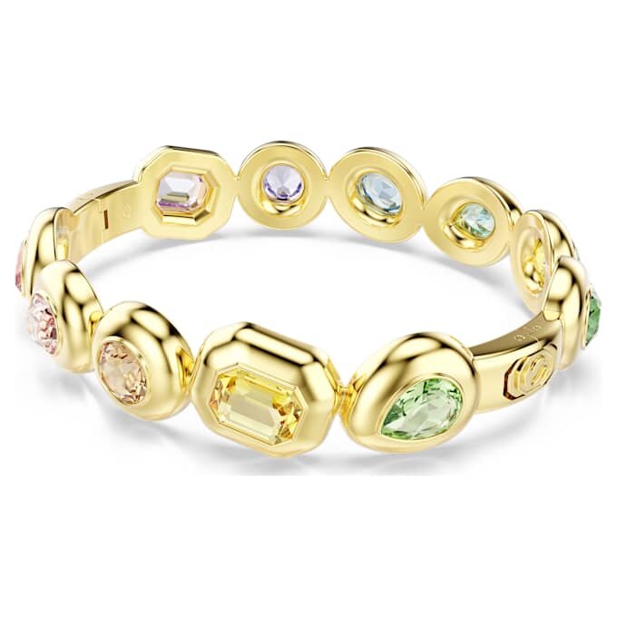 Pulseira Gema com cortes mistos, multicolorida, banhada a ouro Pulseira Gema com cortes mistos, multicolorida, banhada a ouro