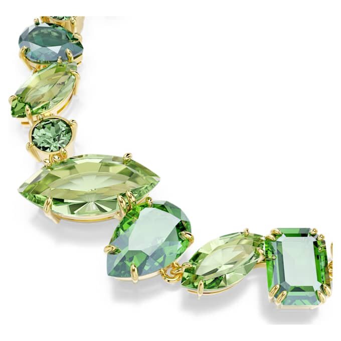 Pulseira Gema com cortes mistos, verde, banhada a ouro Pulseira Gema com cortes mistos, verde, banhada a ouro