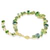 Pulseira Gema com cortes mistos, verde, banhada a ouro Pulseira Gema com cortes mistos, verde, banhada a ouro