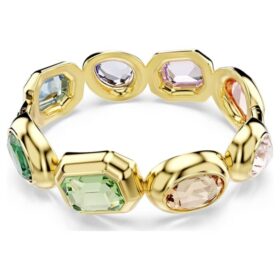 Pulseira Gema com cristais de grandes dimensões, cortes variados, multicoloridos, banhada a ouro Pulseira Gema com cristais de grandes dimensões, cortes variados, multicoloridos, banhada a ouro