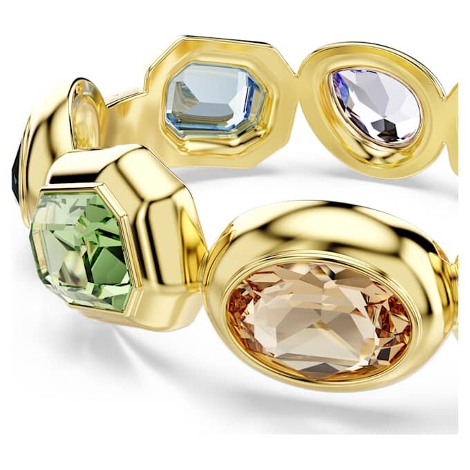 Pulseira Gema com cristais de grandes dimensões, cortes variados, multicoloridos, banhada a ouro Pulseira Gema com cristais de grandes dimensões, cortes variados, multicoloridos, banhada a ouro