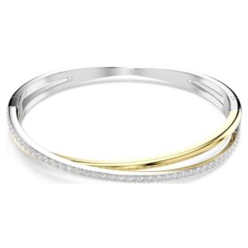 Pulseira Hyperbola com corte redondo, branca, acabamento em metais mistos Pulseira Hyperbola com corte redondo, branca, acabamento em metais mistos