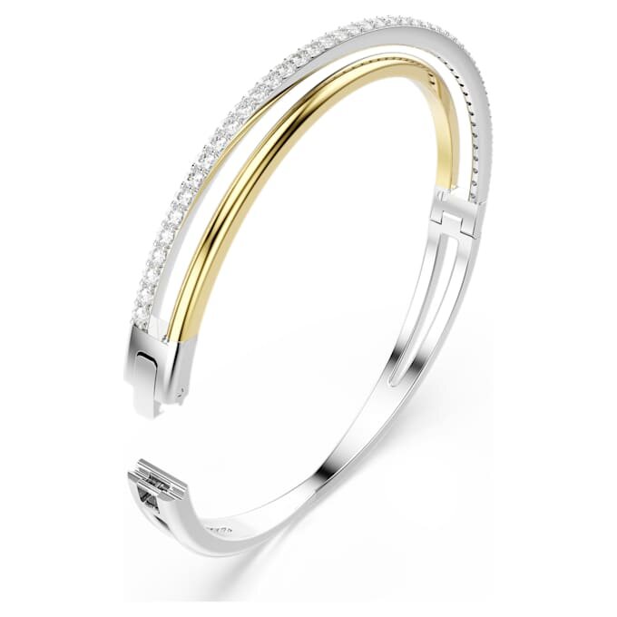Pulseira Hyperbola com corte redondo, branca, acabamento em metais mistos Pulseira Hyperbola com corte redondo, branca, acabamento em metais mistos