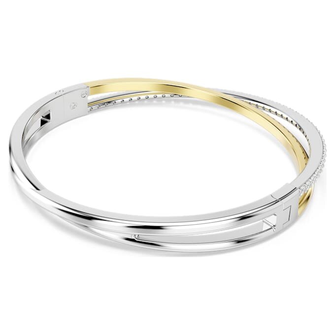 Pulseira Hyperbola com corte redondo, branca, acabamento em metais mistos Pulseira Hyperbola com corte redondo, branca, acabamento em metais mistos
