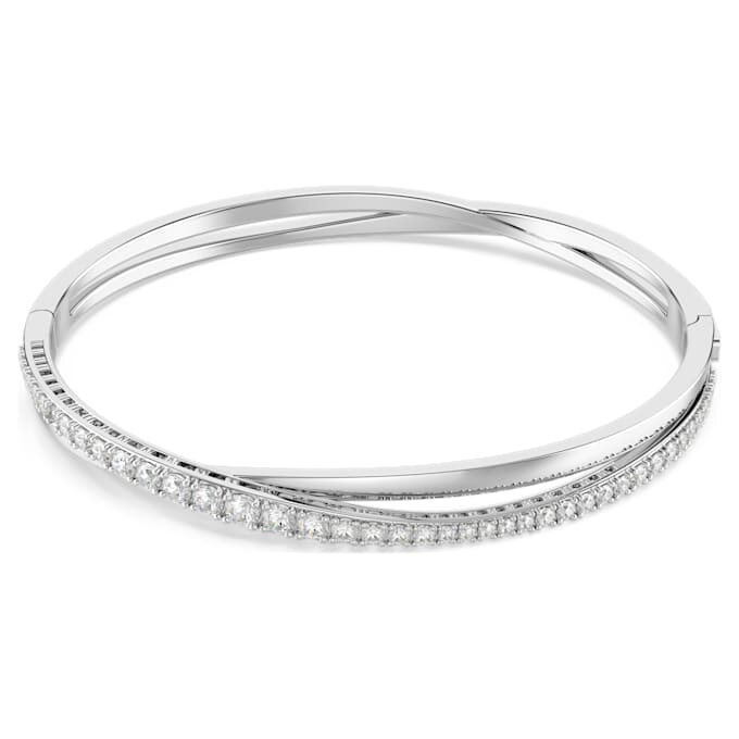 Pulseira Hyperbola com corte redondo, branca, banhada a ródio Pulseira Hyperbola com corte redondo, branca, banhada a ródio