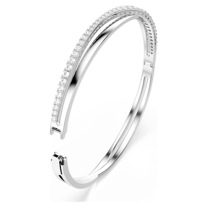 Pulseira Hyperbola com corte redondo, branca, banhada a ródio Pulseira Hyperbola com corte redondo, branca, banhada a ródio