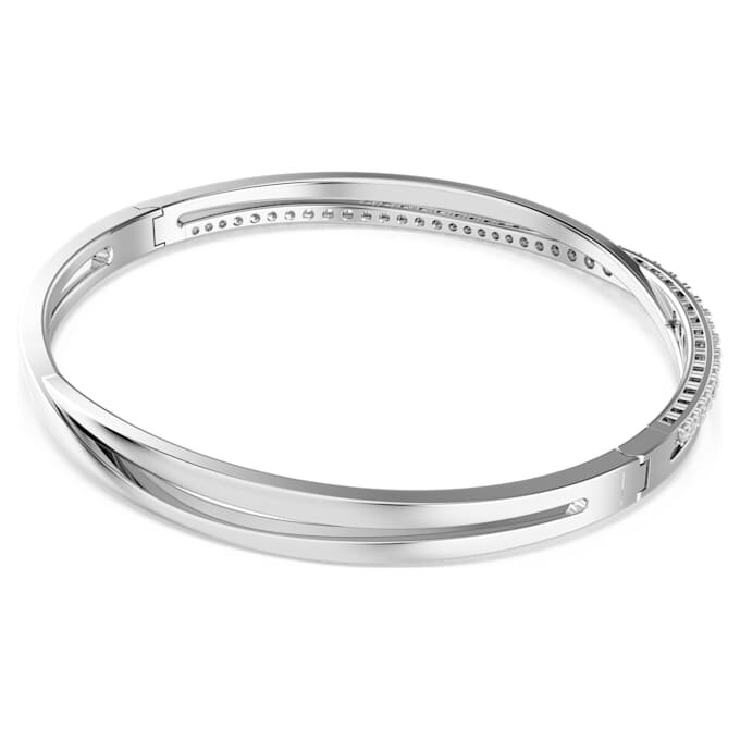 Pulseira Hyperbola com corte redondo, branca, banhada a ródio Pulseira Hyperbola com corte redondo, branca, banhada a ródio