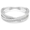Pulseira Hyperbola com cortes mistos, Infinity, Branca, banhada a ródio Pulseira Hyperbola com cortes mistos, Infinity, Branca, banhada a ródio