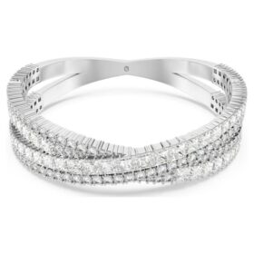 Pulseira Hyperbola com cortes mistos, Infinity, Branca, banhada a ródio Pulseira Hyperbola com cortes mistos, Infinity, Branca, banhada a ródio