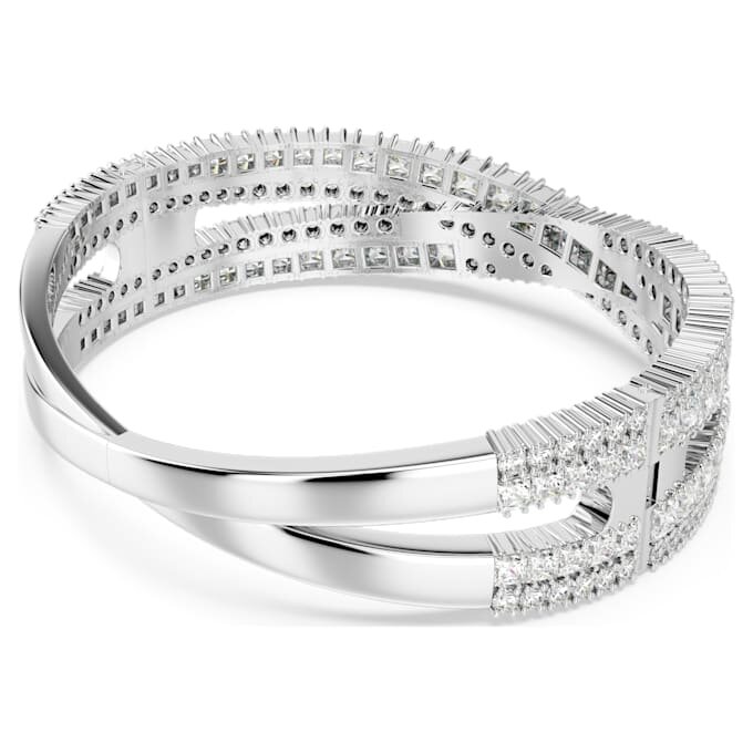 Pulseira Hyperbola com cortes mistos, Infinity, Branca, banhada a ródio Pulseira Hyperbola com cortes mistos, Infinity, Branca, banhada a ródio