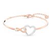 Pulseira Hyperbola Infinity e Coração, Branca, Acabamento em Metais Misturados Pulseira Hyperbola Infinity e Coração, Branca, Acabamento em Metais Misturados